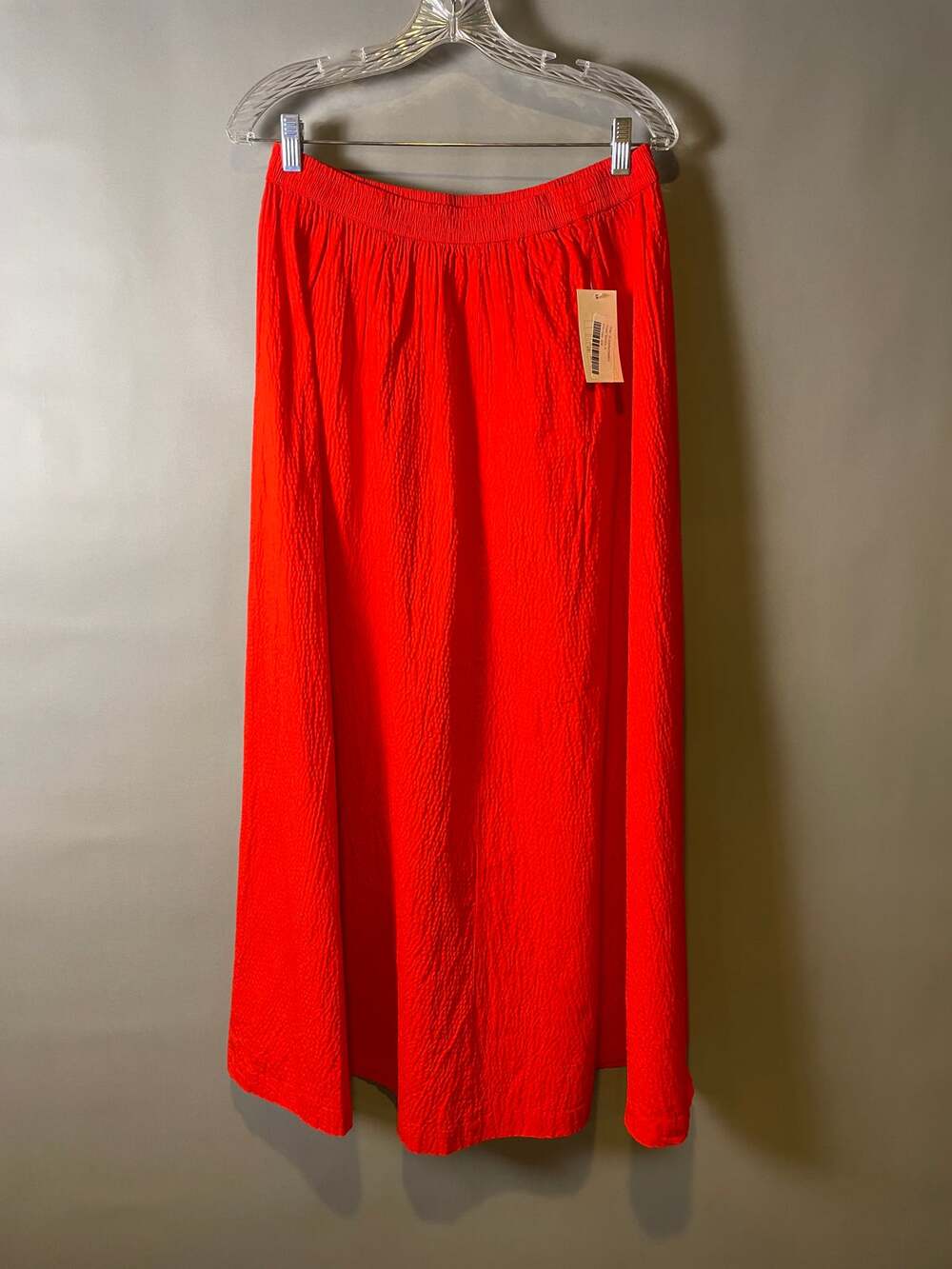 a.new day Red Textured Flowy Maxi Skirt Elastic Waist M NWT